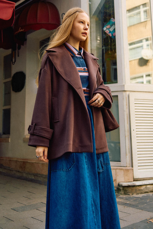 Premium Short Coat Dark Burgundy - 9