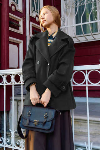 Premium Short Coat Smoke Gray - 5