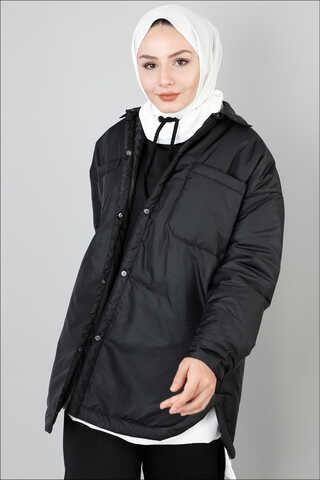 Pufer Şişme Ceket Siyah - 1