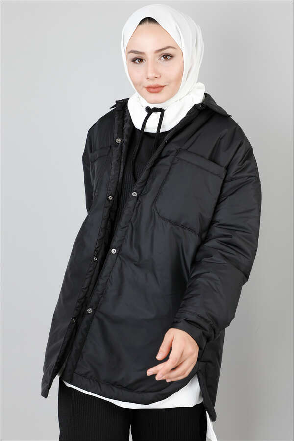 Pufer Şişme Ceket Siyah - 1