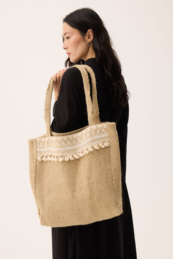 Püskül Detaylı Çanta Camel - 8