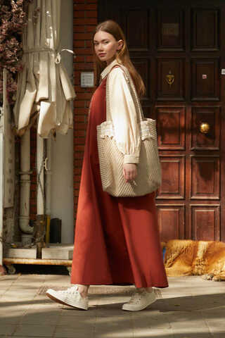 Püskül Detaylı Çanta Camel - 2