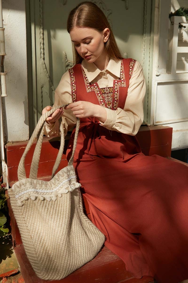 Püskül Detaylı Çanta Camel - 6