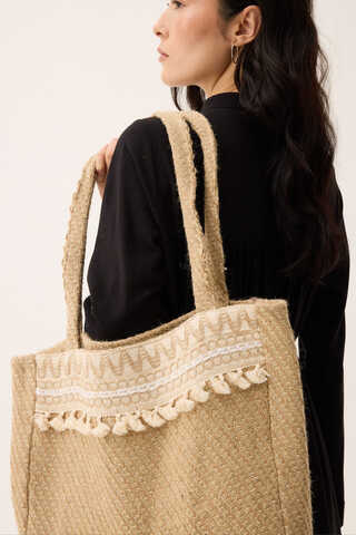 Püskül Detaylı Çanta Camel - 11