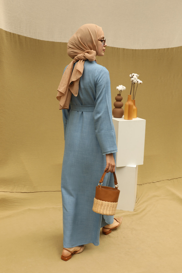 Püsküllü Abaya Takım Bebe Mavisi - 7