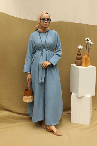 Püsküllü Abaya Takım Bebe Mavisi - 2