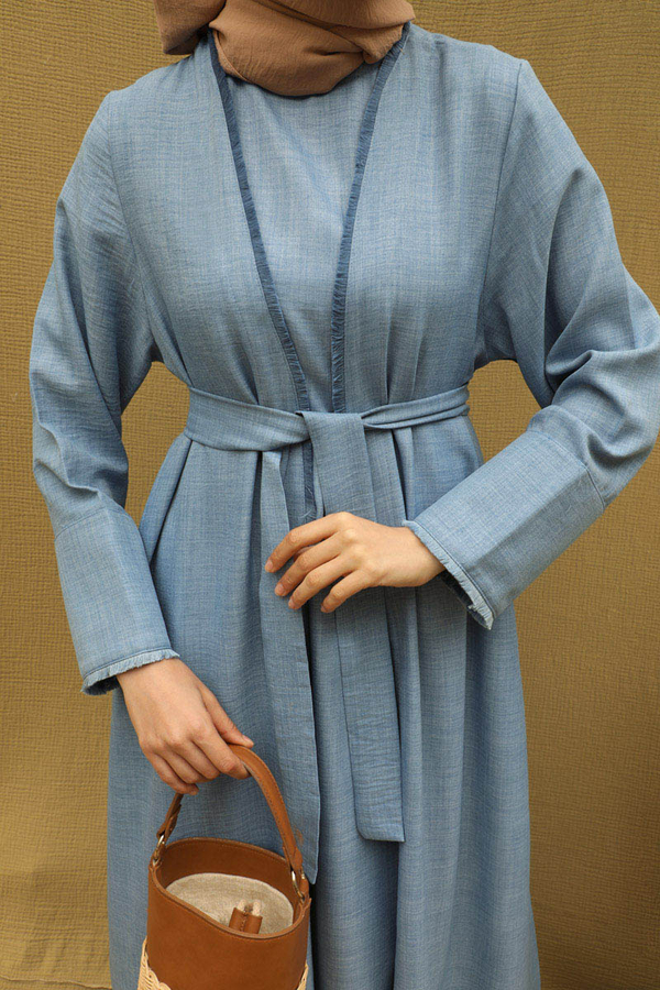 Püsküllü Abaya Takım Bebe Mavisi - 8