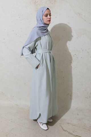 Püsküllü Abaya Takım Gri - 8