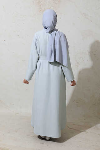 Püsküllü Abaya Takım Gri - 11