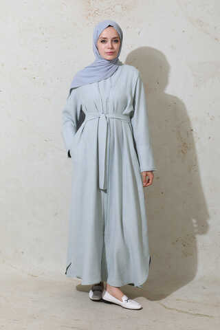 Püsküllü Abaya Takım Gri - 4