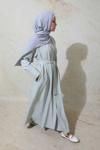 Püsküllü Abaya Takım Gri - 9