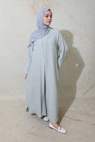 Püsküllü Abaya Takım Gri - 10