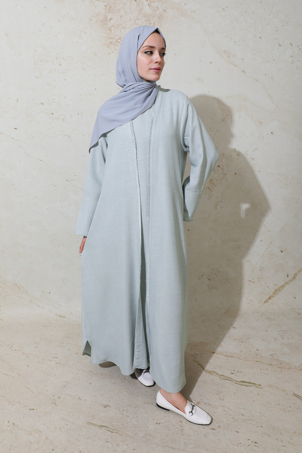 Püsküllü Abaya Takım Gri - 10