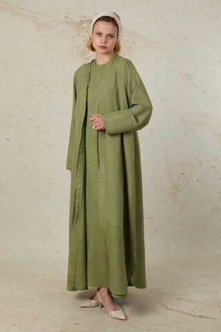 Püsküllü Abaya Takım Haki - 2