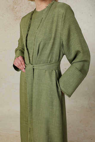 Püsküllü Abaya Takım Haki - 5