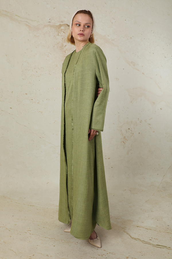 Püsküllü Abaya Takım Haki - 6