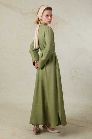 Püsküllü Abaya Takım Haki - 7