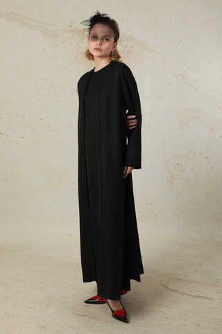 Püsküllü Abaya Takım Siyah - 4