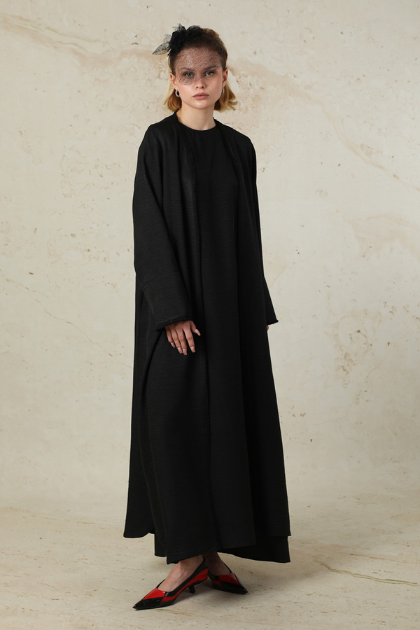 Püsküllü Abaya Takım Siyah - 2