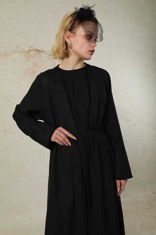 Püsküllü Abaya Takım Siyah - 3