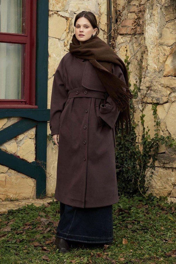 Püsküllü Atkı Acı Kahve - 2