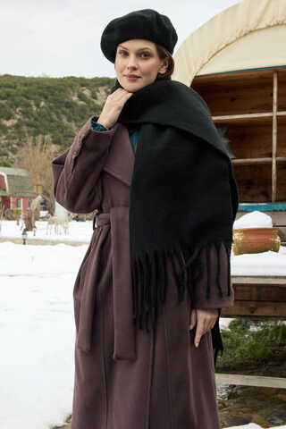 Püsküllü Atkı Siyah - 3