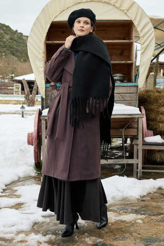 Püsküllü Atkı Siyah - 5