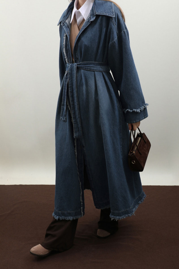 Püsküllü Denim Kap Koyu Mavi - 14