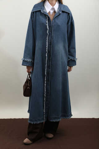 Püsküllü Denim Kap Koyu Mavi - 13