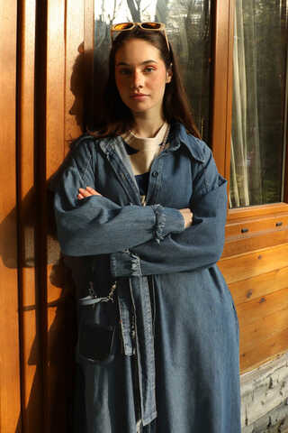 Püsküllü Denim Kap Koyu Mavi - 5