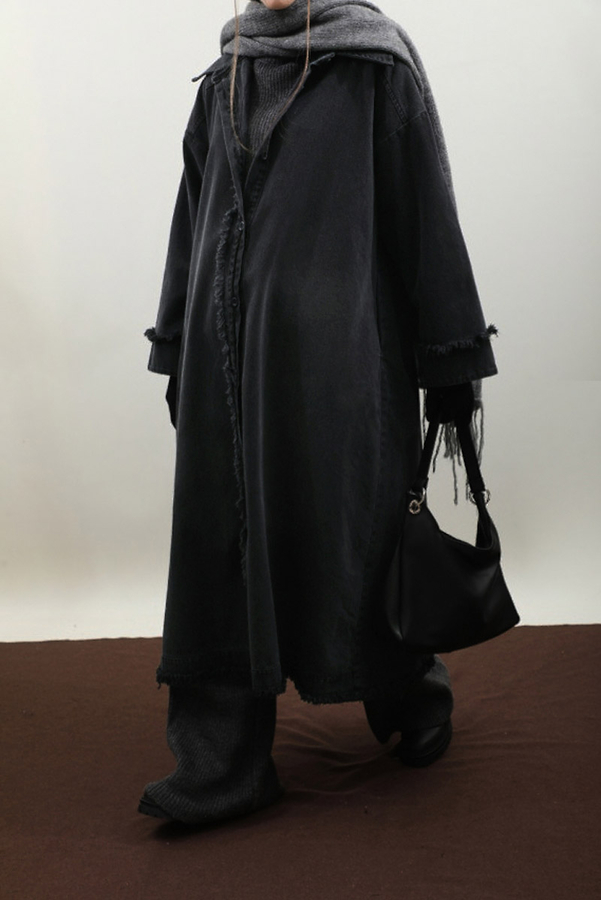 Püsküllü Denim Kap Siyah - 11