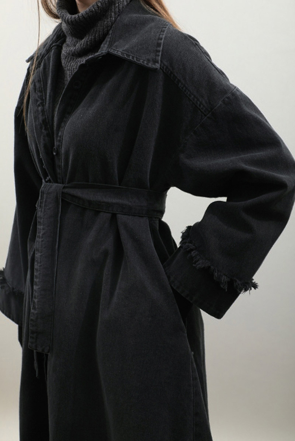 Püsküllü Denim Kap Siyah - 18