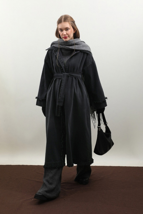 Püsküllü Denim Kap Siyah - 12