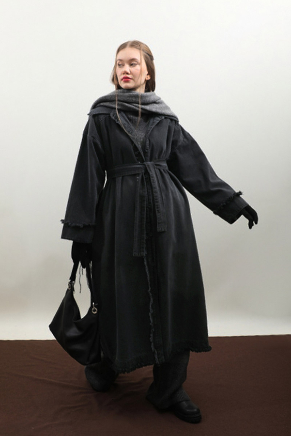 Püsküllü Denim Kap Siyah - 14