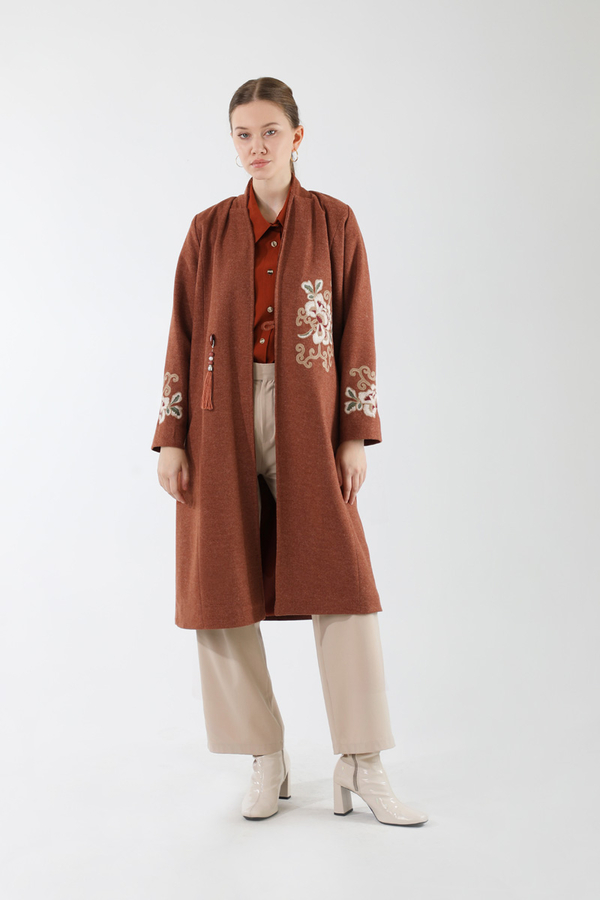 Püsküllü Kaşe Kaban Kiremit - 1