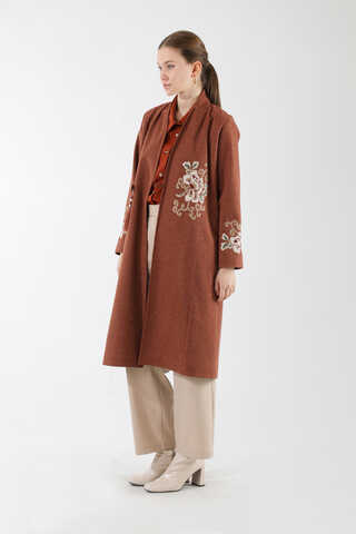 Püsküllü Kaşe Kaban Kiremit - 5