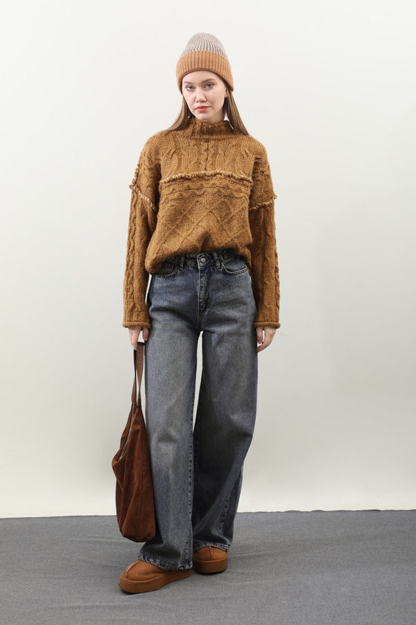 Puslu Denim Pantolon Açık Mavi - 2