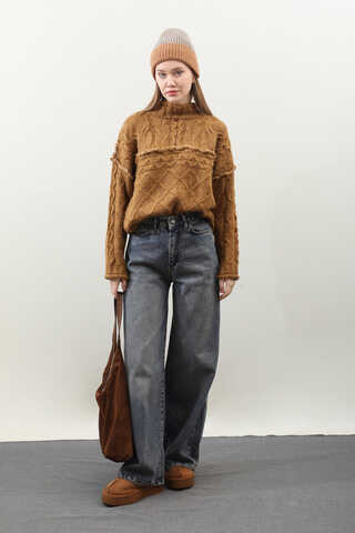 Puslu Denim Pantolon Açık Mavi - 3