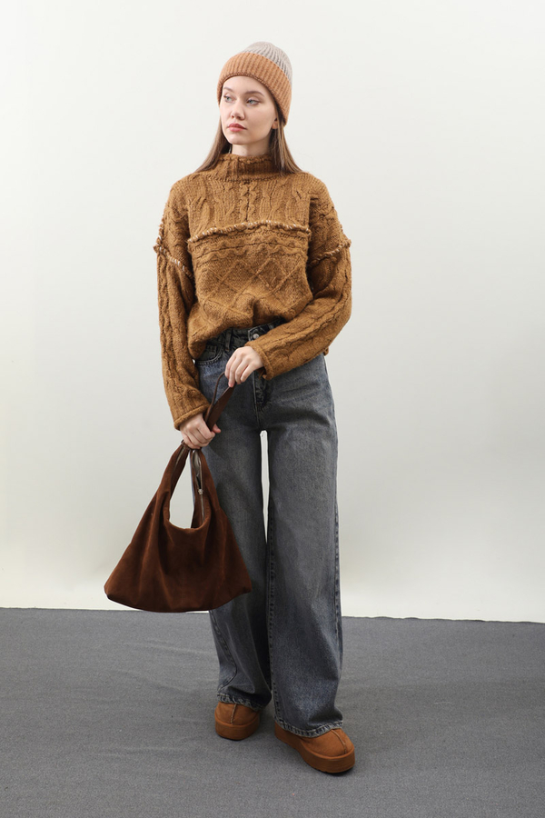 Puslu Denim Pantolon Açık Mavi - 4