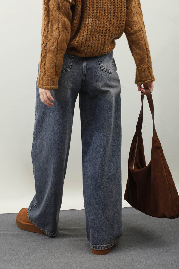 Puslu Denim Pantolon Açık Mavi - 7