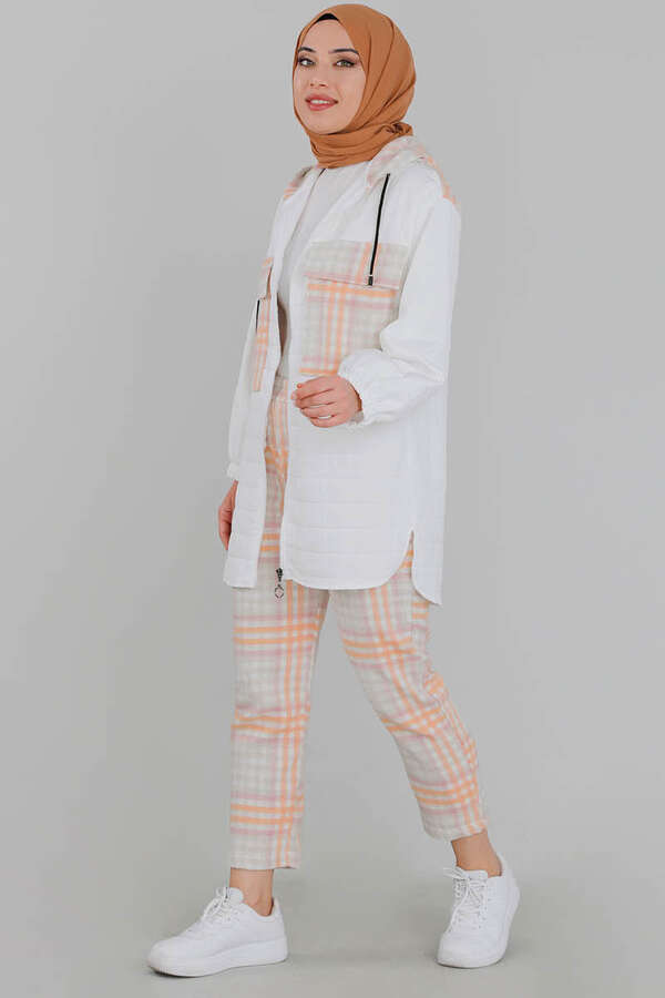 Quilted Checkered Set White