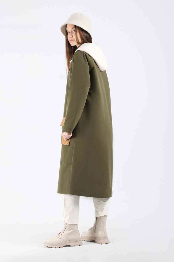 Quilted Pocket Trench Coat Khaki - 5