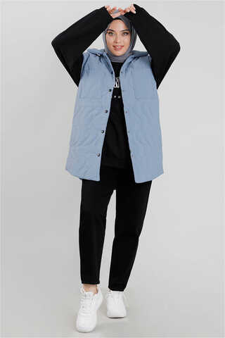 Quilted Vest Blue - 1