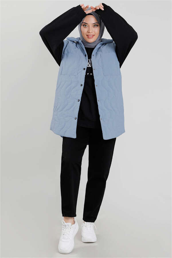 Quilted Vest Blue - 1