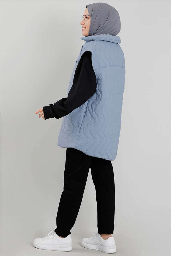 Quilted Vest Blue - 3