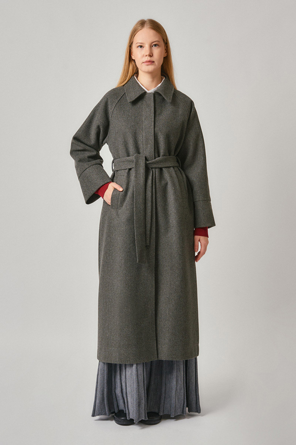Raglan Sleeve Basic Coat Anthracite - 2