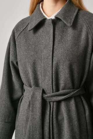 Raglan Sleeve Basic Coat Anthracite - 5