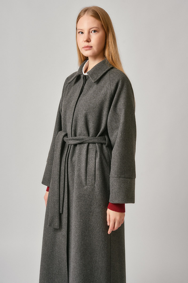 Raglan Sleeve Basic Coat Anthracite - 7