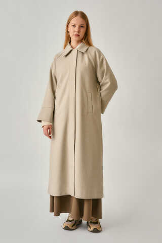 Raglan Sleeve Basic Coat Stone - 3