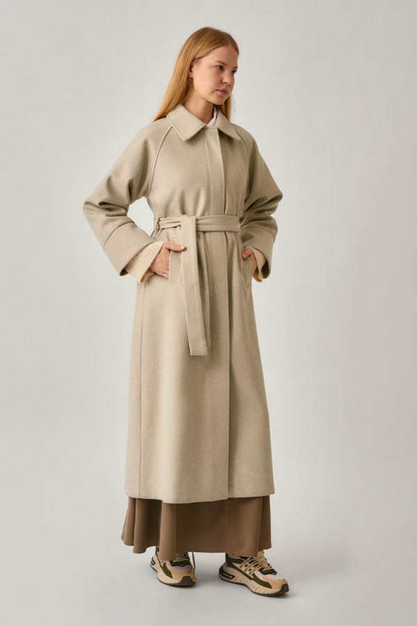 Raglan Sleeve Basic Coat Stone - 7